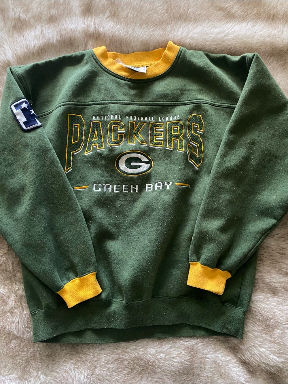 Vintage Lee Green Bay Packers Green & Yellow Crewneck Sweatshirt